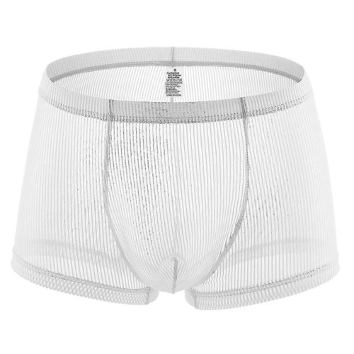 Boxer Sexy À Rayures Transparentes Pour Homme, Sous-Vêtement Respirant Et Érotique, Taille S