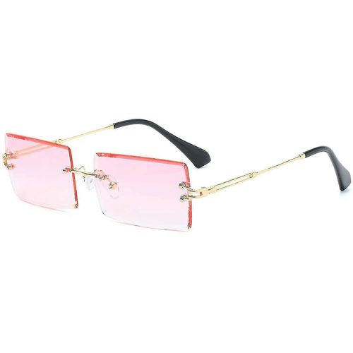 Lunettes De Soleil Rectangulaires Sans Monture Pour Femmes/Hommes, Monture Métallique Ultralégère, Pour Adultes