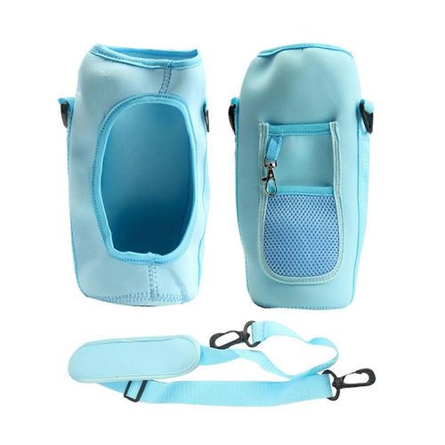 Housse en néoprène avec sangle pour bouteille d'eau, grande capacité, design créatif, étui de transport pour sac de voyage, support pour téléphone portable - Rose