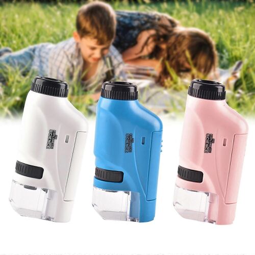 Kit de mini-microscope portable 60-120x, microscope de laboratoire portatif avec éclairage LED Ch-White