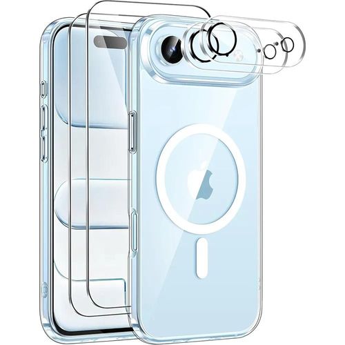 Coque Pour Iphone 17 Air, Protection Avec Cercle Magnétique Antichoc + 2 Verres Trempés Pour Ecran Et Caméra - Efconnection