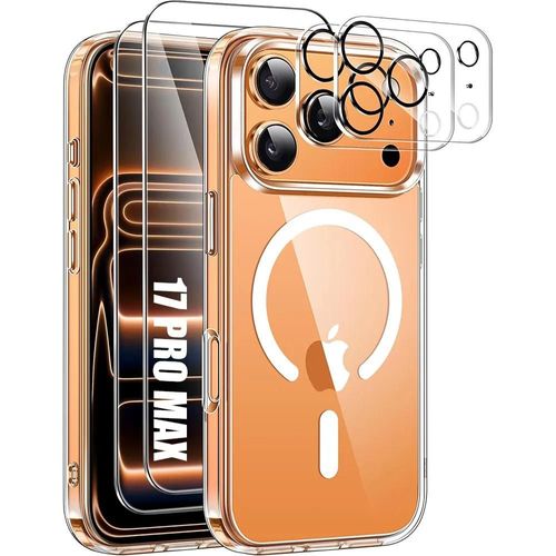 Coque Pour Iphone 17 Pro Max, Protection Antichoc Avec Cercle Magnétique + 2 Verres Trempés Ecran Et Caméra - Efconnection