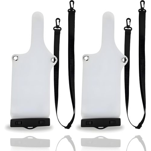 2 Pack Universal Waterproof Walkie Talkie Cover Bag with Clip and Lanyard Waterproof Dustproof Protective Cover Compatible with Motorola,Transparent/Green,Waterproof walkie talkie cover made