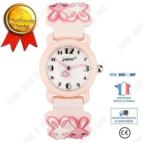 Montre Pour Enfants - Td® - Lapin Dessin Animé - Étanche - Quartz - Bracelet En Silicone