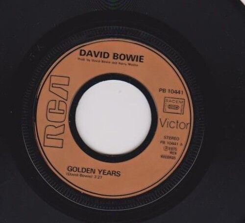 45 Sp David Bowie - Golden Years 3:27 -Can Yiou Hear Me 5:04 - Rca Victor Pb 10441 - 1975 - Juke-Box