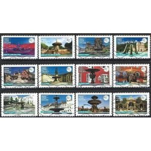 France Terre De Tourisme (4) : Fontaines Série Complète Année 2024 Autoadhésifs N° 2455 2456 2457 2458 2459 2460 2461 2462 2463 2464 2465 2466 Yvert Et Tellier