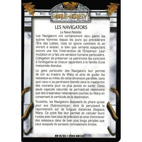 Carte Horus Heresy Ccg - Les Navigators - 14/55