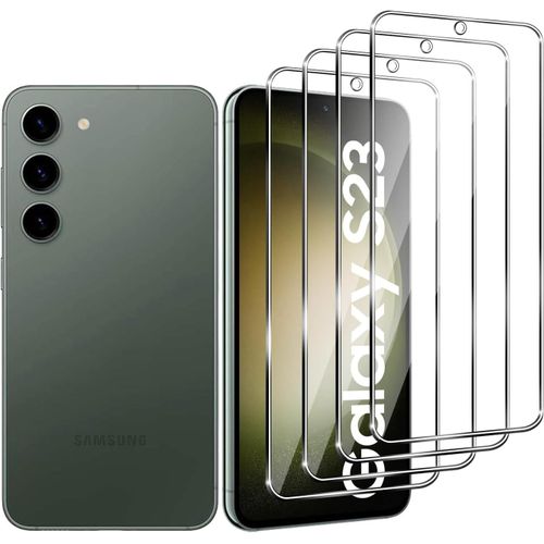 4 Pièces Verre Trempé Compatible Avec Samsung Galaxy S23 5g Protection Écran Hd Avec, Dureté 9h Glass, Sans Bulles Pour Samsung Galaxy S23 5g