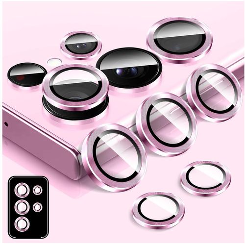 Protecteur D'appareil Photo Pour Samsung Galaxy S23 Ultra, Protecteur D'écran En Verre Trempé 9h Pour Sppareil Photo, Anneaux Individuels En Alliage D'aluminium À Alignement Automatique