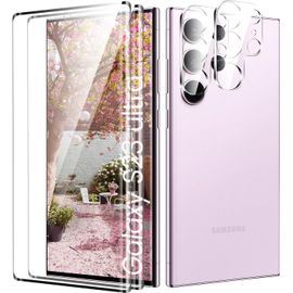 Qm-Samsung Galaxy S23 Ultra Lot De 2 Films De Protection D'écran En Verre Trempé Dureté 9h Transparent Hd Anti-Rayures