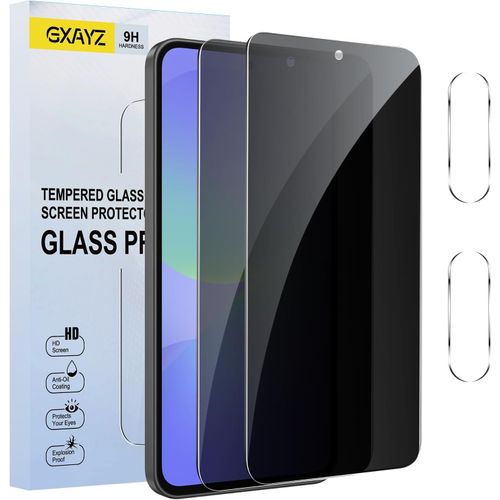 [Lot De 2 + 2] Protecteurs D'écran De Confidentialité Pour Samsung Galaxy A36 5g, Film En Verre Trempé Anti-Espion, Reconnaissance D'empreintes Digitales, Dureté 9h, Anti-Rayures, Anti-Traces De