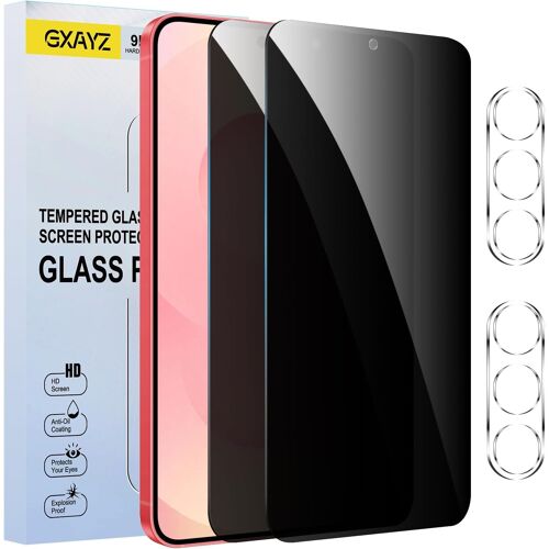 [LOT DE 2 + 2] PROTECTION D'ÉCRAN DE CONFIDENTIALITÉ POUR SAMSUNG GALAXY S25, FILM EN VERRE TREMPÉ ANTI-ESPION, RECONNAISSANCE D'EMPREINTES DIGITALES, DURETÉ 9H, ANTI-RAYURES, ANTI-TRACES DE DOIGTS