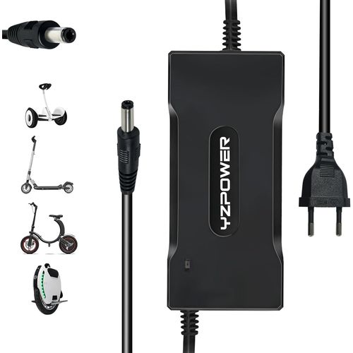 Asfasfq-Chargeur De Trotinette Electrique 54.6v 2a, Compatible Avec La Batterie Li-Ion 48v Des Vélos/Trottinettes/Hoverboards Électriques, Équipé D'un Connecteur Cc 5,5 X 2,1 Mm.