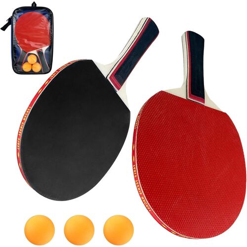 Kalanka-Ensemble De Raquettes De Ping-Pong Professionnel - 2 Raquettes, 3 Balles Mate, 1 Sac - Tennis De Table Hautes Performances Pour Loisir, Entraînement, Amateurs, Experts