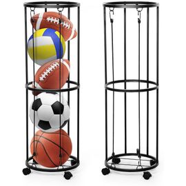 Acdsgd-Support Mural Pour Balles De Football, Organisateur De Garage Pour Équipement Sportif, Support Amovible Avec Roues Et Rangement De Balles