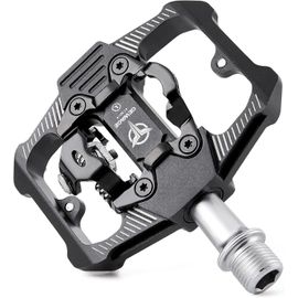 Asfasfq-Pédales Vélo Spd Double Fonction - Plateau/Clipless, 3 Roulements Étanks, Aluminium Léger 9/16"" Avec Picots Pour Vtt Et Route,Vélo De Gravier