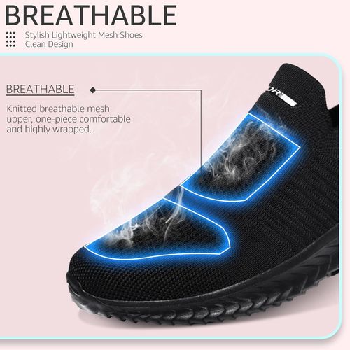 Asfasfq-Basket Femme Respirantes Slip On Pour Sneakers Femmes Chaussure De Running Fitness Légères Sneakers