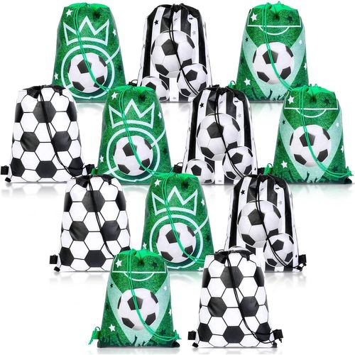 acdsgd-12pcs Sacs de Fête de Football Sacs à Cordon de Fête de Football, Sac à dos à cordon de football pour enfants, Sacs à cordon de sport pour enfants, Sacs cadeaux de fête de football