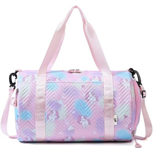 Acdsgd-Sac De Sport Fille, Imperméable Sac De Voyage Femme, Licorne Sac De Danse Fille, Avec Compartiments Chaussures Et Humide, Pour Gym, Fitness, Yoga, Voyages, Weekend