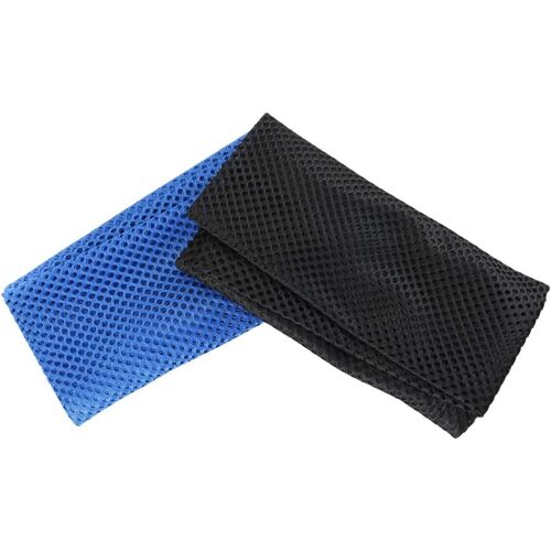 Acdsgd-Lot De 2 Grands Sacs De Rangement En Maille Avec Cordon De Serrage Pour La Natation, La Plongée Avec Tuba Et Le Rangement Du Matériel De Plage, Noir Et Bleu
