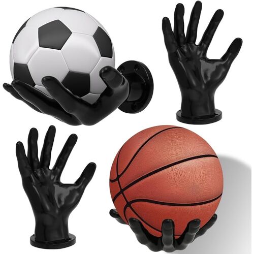 Acdsgd-Lot De 2 Supports Muraux Pour Balles - Support Mural Robuste - Avec 4 Vis Et 4 Clous - Support Mural Pour Ballon De Basketball - Pour Football, Volley-Ball - 15 X 21,5 Cm
