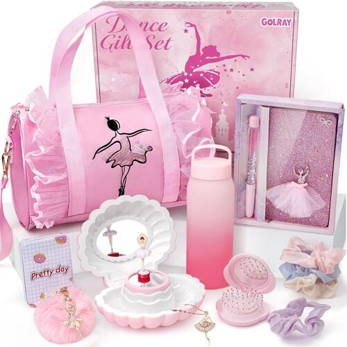 acdsgd-Sac de Sport pour Fille 5-12 Ans Boîte à Musique, Carnet Secret, Bouteille d'Eau, Collier Porte-Clés - Idée Anniversaire