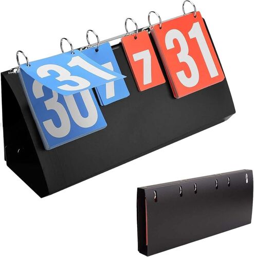 Acdsgd-Tableau De Bord Sportif À 4 Chiffres, Tableau De Bord Portable Score, Flip Tableau De Bord Score, Sports Tableau D'affichage, Tableau De Score De Table De Sport, Pour Volley-Ball Badminton Football