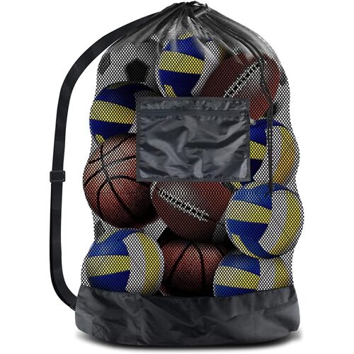 Acdsgd-Filet De Ballon Extra Large, 30 X 40 Po Sac De Ballon De Football, Grand, Filet De Ballon Pour 12-15 Ballons, Pour Football, Basket Ball, Handball, Volley Ball, Noir