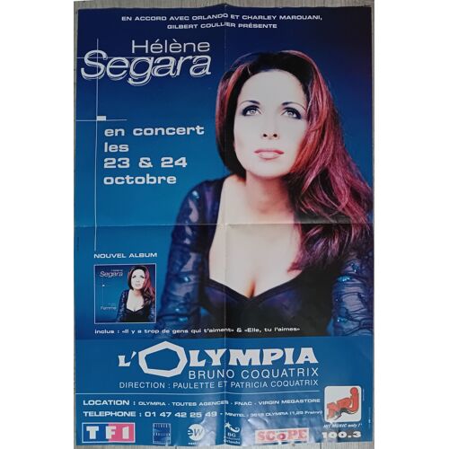 Hélène Segara: Femme Poster - Affiche - Paris, L'Olympia, 23 & 24 Octobre 2000