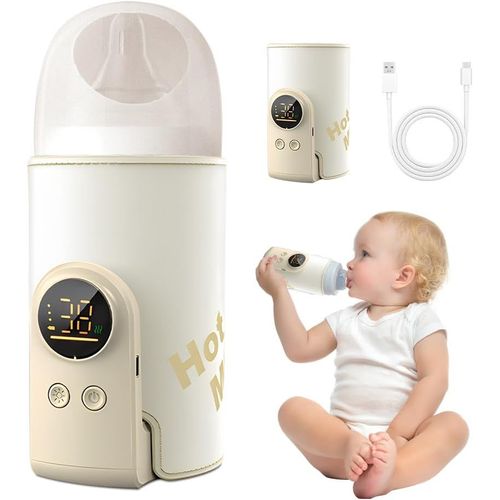 Chauffe-Biberon Portable Pour Bébé,Chauffe Biberon Portable Avec Écran Lcd,6 Niveaux De Réglage Température,Chauffe-Biberons Usb,Chauffe-Biberon Voiture Pour Les Déplacements Et La Maison