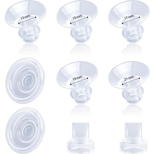 Kalanka-9pcs Accessoires Tire Lait, Silicone Souple Inserts De Bride Tire Lait 13/15/17/19/21mm Avec Valve Bec De Canard Et Membrane En Silicone Compatible Avec Momcozy S12 Pro/S9 Pro/S12/S9