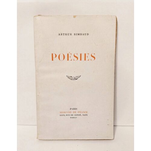 Rimbaud Poésies Mercure De France 1945