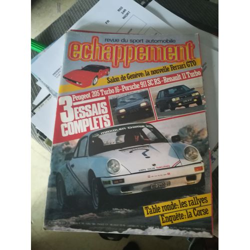 Echappement 186 De 1984 Peugeot 205 T16,Porsche 911 Sc Rs,Renault 11 Turbo,Alfa Montreal,Aston Martin,De Meyer,Lyon Charbonnieres,Costa Brava,Coupe R5