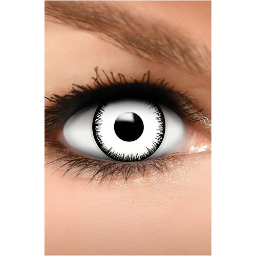 Kalanka-Lentilles De Contact Colorées Pour Halloween, Lentilles À Motif Doux Pour Déguisement, Usage Unique - Sans Correction, 2pcs 1 Paire - Déguisement En Vampire - Blanc