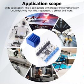 MEVRONISSHOP-6 pièces Module de commande de moteur pas à pas pour imprimante 3D TMC2208 V1.2 avec dissipateur thermique et tournevis pour cartes mères de contrôleurs d'imprimantes 3D