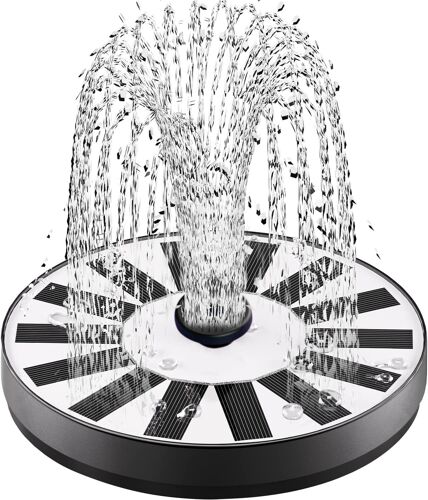 Fontaine Solaire Pompe 100% Verre,Solaire Flottant Extérieur Fontaine Pompe Bassin Solaire avec 8 Buses pour Bain d'oiseaux Aquarium Étang Piscine Patio Jardin Fontaine Décoration de Jardin