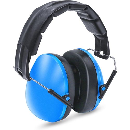 JEXNOVASHOP-Casque Anti Bruit Enfant, Casque Pliable Réglable Confortabl, Serre-tête Souple pour Milieu Bruyant ou Stressant-Bleu