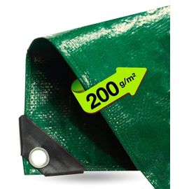 Spwa-Bâche Et Bâche De Protection, Verte, 3 X 3 M, Imperméable, 200 G/M², Verte, Avec ?illets Pour Tapis De Tente, Bâche En Tissu, Bâche De Tente, Camping Et Bâche De Chantier