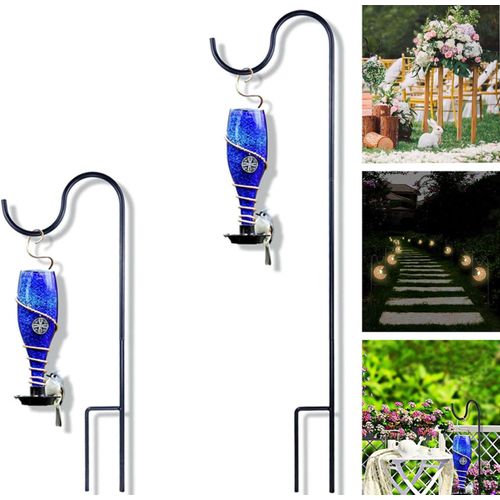 Mevronisshop-Crochet De Berger Solide Robuste De 61 À 94 Cm, Réglable, Assemblé, Résistant À La Rouille, Crochets De Berger En Métal De Qualité Supérieure Pour Mangeoires À Oiseaux Paniers De Plantes