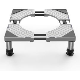 Support De Machine À Laver À Double Tube Base Socle Anti-Vibration Pour Frigo Lave-Linge Sèche-Linge Réglable 43Cm-67Cm Charge 500 Kg Avec L'Effet Réduiction Du Bruit