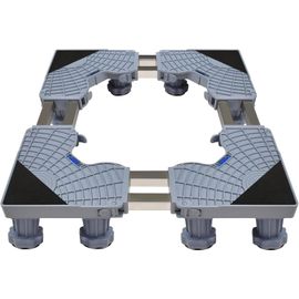 Support De Machine À Laver 2 Barils Avec 12 Pieds Réglables En Acier Inoxydable 45-68 Cm Pour Réfrigérateur, Machine À Laver, Rockner, Congélateur