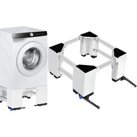 Support Machine À Laver Avec Roulettes, Socle Machine À Laver De 28Cm De Haut, Socle Laver Linge Réglable Pour Lave-Linge, Adapté Aux Lave-Linge Et Sèche-Linge, Capacité De Charge De 400 Kg
