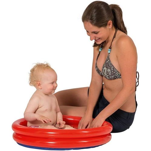 Pataugeoire classique - Piscine gonflable à 2 anneaux - 60 x 15 cm - Piscine pour enfants - Piscine pour bébé - Mini piscine - Piscine hors sol - Orange/bleu