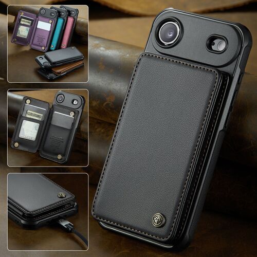 Coque Pour Iphone 17 Air,Étui Housse Iphone 17 Air,Antichocsupport Pliable,Clamshell,Brosse Anti-Vol - Noir