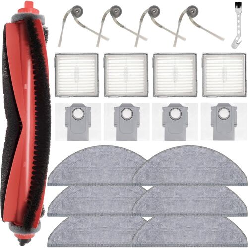 Pièce de rechange pour Roborock Q10 S5 / Q10 S5+ aspirateur robot accessoires, 1 brosse, 6 Chiffon, 4 sacs, 4 filtres, 4 brosses latérales