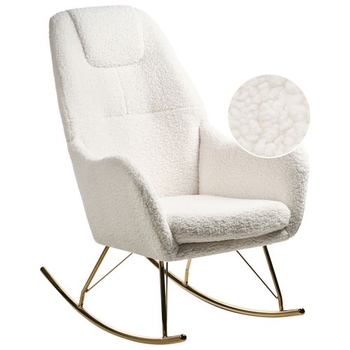 Fauteuil À Bascule Gulsele Bouclé Blanc Cassé