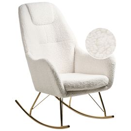 Fauteuil À Bascule Gulsele Bouclé Blanc Cassé