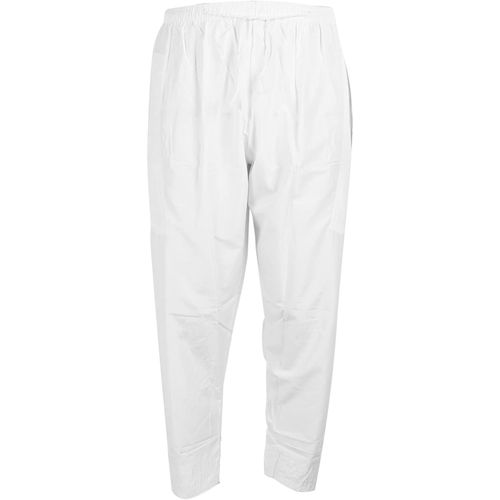 Tianyi-Hommes Musulman Pantalon Polyester Coton Loose Style Avec Taille Élastique Afghan Vêtements (L-Blanc)