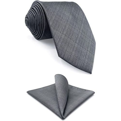 Tianyi-Shlax&wing Combinaison D'affaires En Soie Extra Longue Pour Homme Gris Uni 63" 160 Cm 57.5" 147 Cm