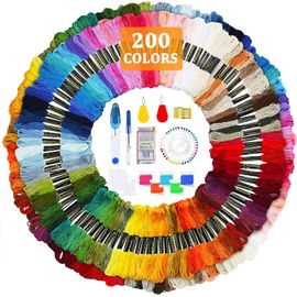 Tianyi-Fils À Broderie Kit,200 Couleurs Fil À Broder+Outils,Pour Broderie Point De Croix Tricotage Bracelets Brésiliens Fil A Coudre Des Outils Accessoires